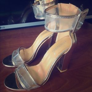 High heels with clear straps